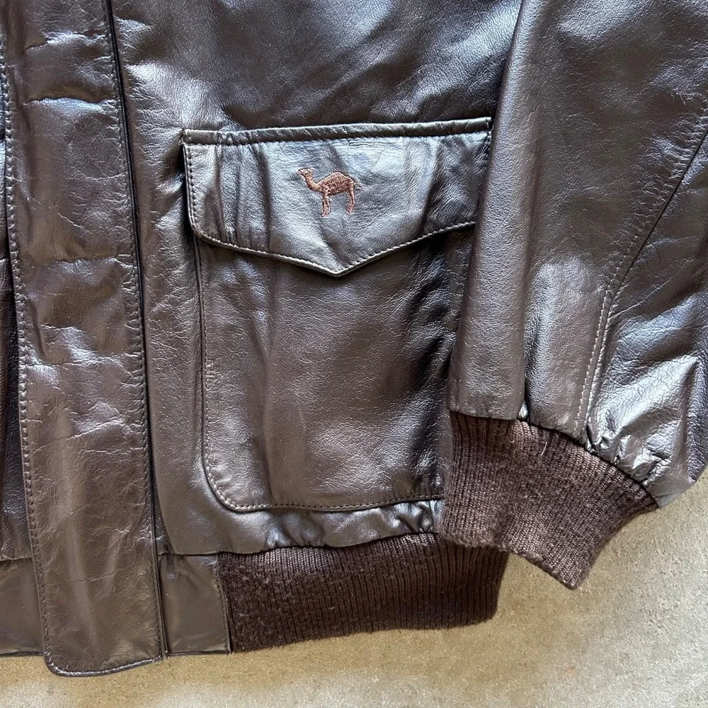 Vintage American Born Type A-2 Leather Flight Jacket‎ Size XL Brown Bomber Army